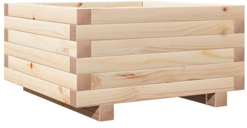 vidaXL Jardinière 50x50x26,5 cm Bois de pin Massif, jardinière d'extérieur, bac à Fleurs, boîte à Plantes, jardinière de terrasse, jardinière d'herbes