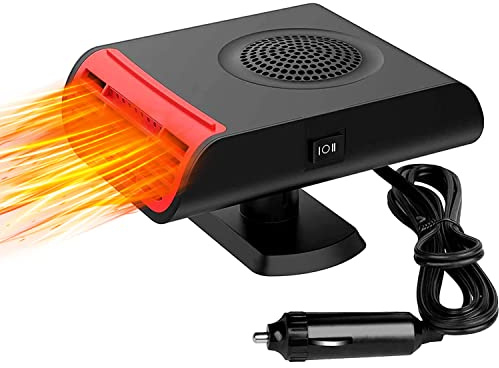 Leaflai 12V Car Heater, 2025 New Upgraded Porable Auto Heater That Plug-in Cigarret Lighter Defroster, 2 in 1 Heating/Cooling Fan Windshield Defogger Defroster for All Car