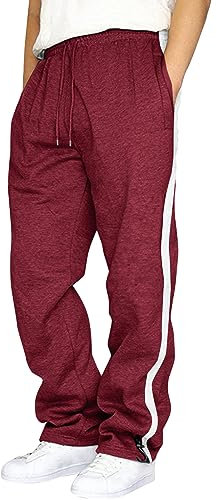 Jogginghose für Herren – Cargo-Jogginghose mit Taschen, elastisch, Sport, Laufen, Fitness, Fitnessstudio, Jogginghose, flache Vorderseite, Wanderhose, Kordelzughose, normale Passform,