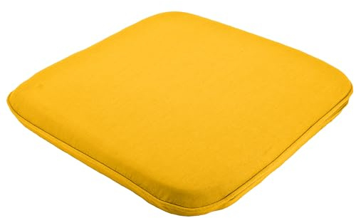 Stylelex Stuhlkissen Rail - 100% Baumwolle 225g/m² mit Kaltschaum-Schaumstoff - Bezug waschbar (Senf, 45x45x5cm)