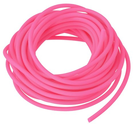 QUARKZMAN Tubo de Cordón de Goma 16 pies 2mm Dia Rosa Claro Tubo Hueco | 1mm Agujero, para Manualidades de Bricolaje Collares Pulseras