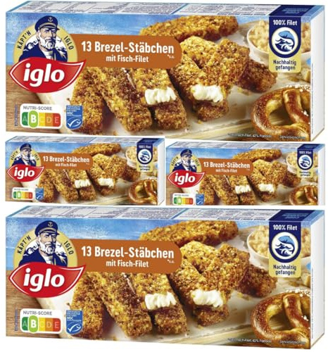 Iglo Brezel-Stäbchen mit Fisch Filet 364 Gramm, 4 Er