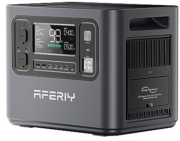 AFERIY Solargenerator 2400W mit 400W Solar panel, 2048Wh Tragbare Powerstation (4800W Peak), LiFePO4 Batterie, 220V-240V, Faltbar Solarmodule mit USB, IP65, für Outdoor Camping, Reise, Stromausfälle