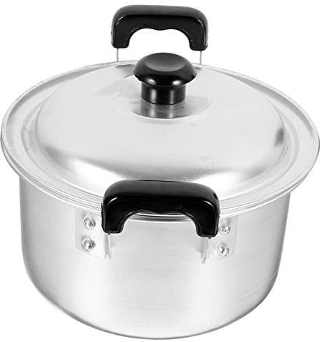 ULTECHNOVO Pentola Doppio Manico in Alluminio 16 Cm Pentola per Ramen e Zuppa con Elevata Conducibilità Termica Piccola Multifunzione per Noodles e Cottura Domestica