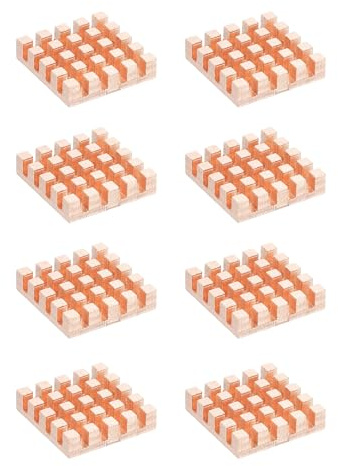 PATIKIL 8 Pc Dissipatore Di Rame 17x17x4mm Dissipatore Di Calore Radiatore | Per Computer A Scheda Singola Chip CPU Power Transistor FET IC Amplificatore Di Potenza