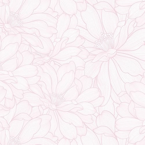 CiCiwind Self Adhesive Wallpaper Floral Contact Paper Pink 17.32×118.11 Waterproof Peel and Stick Wallpaper Flower Stick on Wall Paper Removable Kitchen Worktop Vinyl Wrap for Wall Furniture Decor