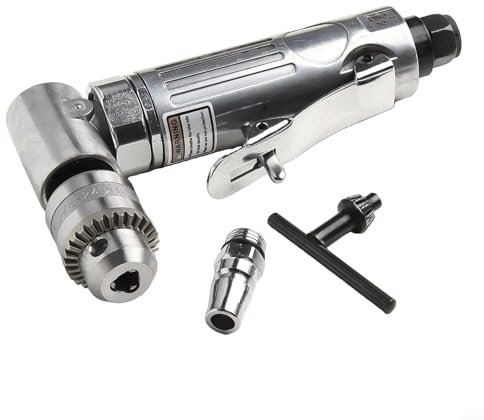 Yhenlovtt Macchina ad angolo retto ad aria industriale del trapano con capacità di 6.5mm Strumento pneumatico di progettazione del gomito da 90 gradi per l'operazione dello spazio stretto
