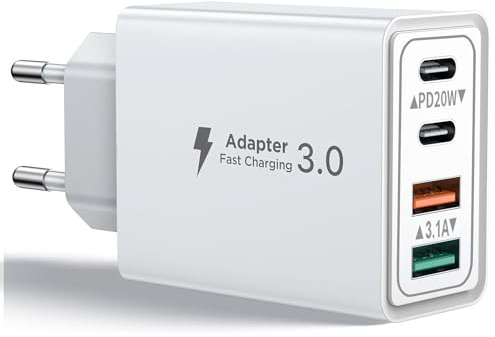 Chargeur USB C, 40W Prise USB C Chargeur USB PD+QC,Chargeur Rapide pour iPhone 16 Pro/15/14/12/11/Pro Max/X/XS/XR/8/7/6S/iPad, Samsung Galaxy