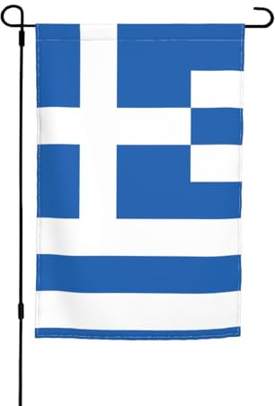 TYUMH Bandiera greca stampata decorativa da giardino, 30,5 x 45,7 cm, per l'uso in cortili, giardini, vasi di fiori e balconi