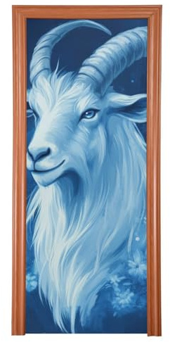 Vild get kungligt blått klassrum dörrskydd 91 x 248 cm sommar dörr banderoller veranda inomhus utomhus dekoration L