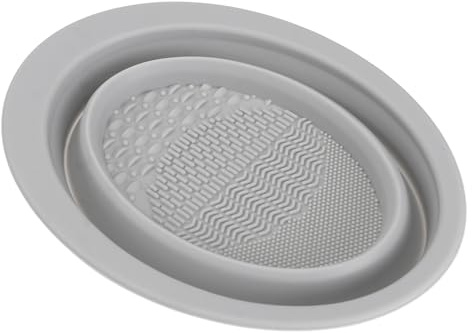 SMASOLO Alfombrilla Limpiadora de Brochas de Maquillaje de Silicona Mini Estera Flexible para Lavado Rápido y Práctico Herramienta de Limpieza Duradera para Pinceles y Esponjas Gris