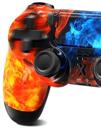 Hycago Manette pour P-4, Manette sans Fil Controller compatible avec P-4/Pro/Slim/PC, Batterie Rechargeable 1000mAh, Prise Audio 3,5 mm/Vibration/Panneau Tactile/axe à six ans
