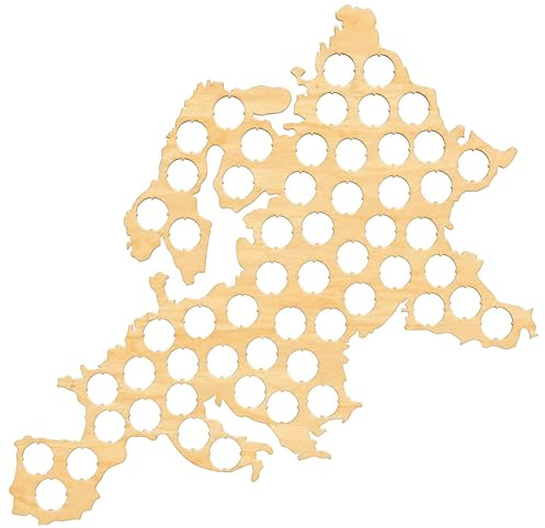 Europa Mini Kronkorken Karte Kronkorkenhalter Europakarte Bierdeckelsammler Kronkorken-Sammelbrett Europa Geburtstagsgeschenk Kronkorkenkarte Bierkarte Bier 50x50cm Europamini Cap 55