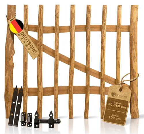 BOOGARDI Gartentor Holz für Staketenzaun 100cm hoch · Garten Zaun Tor in 14 Größen · Holztor 100cm breit · Gartentür für Holzzaun · HxB 100 cm x 100 cm (3-5 cm Lattenabstand)