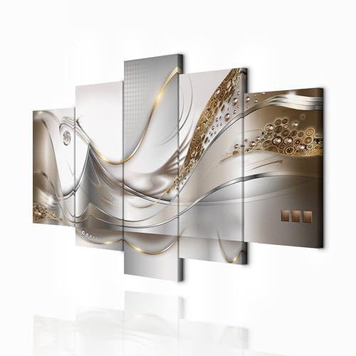 decomonkey Wandbilder Abstrakt 200x100 cm 5 Teilig Leinwandbilder Wanddeko | Bild auf Leinwand, Kunstdruck, Wohnzimmer, Wanddekoration, Modern
