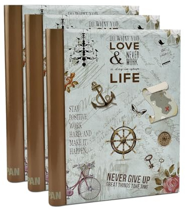 3 x Photo Album Self Adhesive, Vintage,Large Magnetic Self-Stick Picture Album, Holds 3X5, 4X6, 5X7, 6X8, 8X10 inches or A4 Photos, With Totaling 60 Sheets/120 Sides