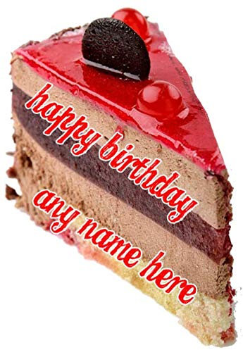 pnc50 Slice Of Cake Gateau Happy Birthday Card , Can be Created for Any Event Greetings Card. A5 Personalised Greetings Cards BY GIFTS FOR ALL 2016 FROM DERBYSHIRE UK