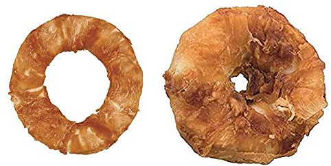 TRIXIE 31331 Denta Fun Chicken Chewing Ring, ø 20 cm, 225 g & 31332 Denta Fun Chicken Chewing Rings, ø 6 cm, 2 St./110 g