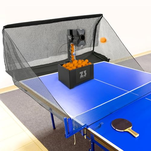 Professional Ping Pong Ball Machine w/ 2.4G WirelessRemote - 10 Programmable Modes, 100 Ball Capacity, Adjustable Speed & Spin for Training, Includes Return Net & 100 ABS Balls