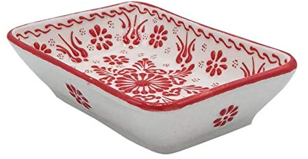 Seifenschale ottoman Keramik handbemalt (Sülün Rot)