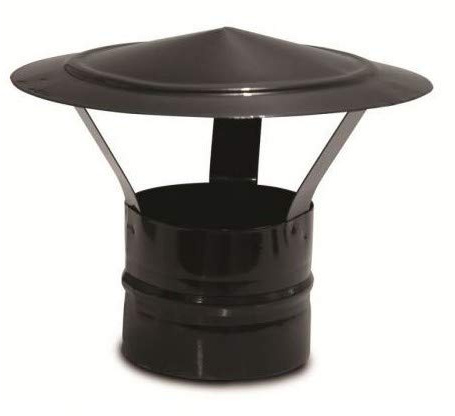 SOMBRERO SALIDA CHIMENEA O ESTUFA 150mm (15cm) EXTRACTOR DE HUMO COLOR NEGRO VITRIFICADO PARA TUBOS DE CHIMENEA DE 150milimetros o 15 CENTIMETROS PARA ESTUFA BARBACOA CHIMENA PARA TUBO DE 150