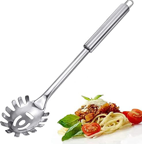 Fourchette à pâtes, cuillère à pâtes, cuillère à spaghetti, cuillère à spaghetti, en acier inoxydable durable, résistante à la chaleur, 30,5 cm