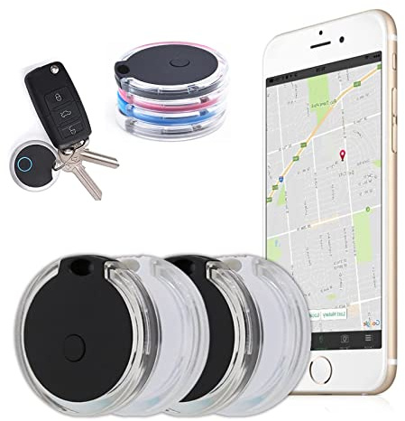 TOTMOX 4PCS Smart Tracker Key Finder Localizzatore Bluetooth senza fili Sensore di allarme anti-smarrimento per bambini Localizzazione chiavi del telefono Ricerca articoli per bagagli, Nero