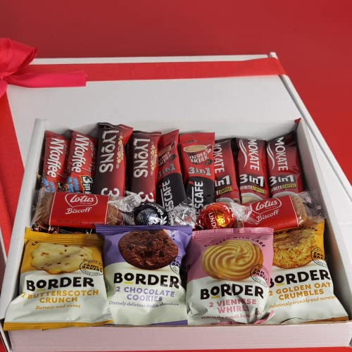 3 in 1 Instant Coffee Gift Box | Coffee Lovers Gifts Set Hamper | Fantastic Letterbox gifts for Coffee Lovers| 9 Instant Coffee Sachets | Biscuits | Lindt Chocolates | All Occasion | Birthday | Easter