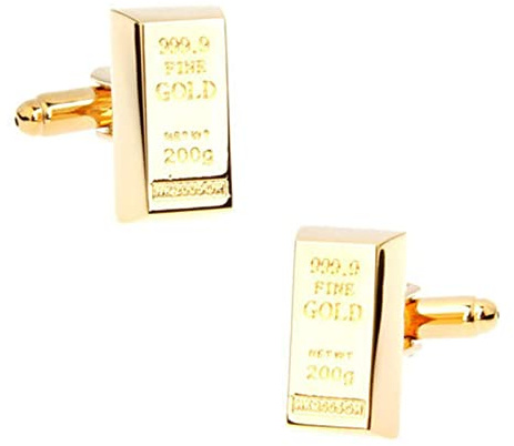 Skcess Manschettenknöpfe Herren Gold, Manschettenknöpfe Herren Goldbarren Manschettenknöpfe Kupfer Geschenke für Herren Und Damen