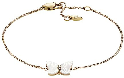 FOSSIL Damen Edelstahl mit Karabinerverschluss schmales Kettenarmband