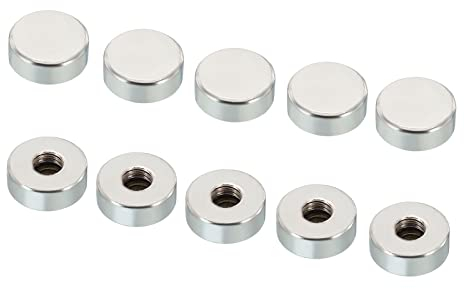 PATIKIL M6 20Pack Kappe Mutter Hutmutter Schraube Huteinsatz Bolzen Deckel Flach Innengewinde Hardware Steckverbinder Lichttechnik Silberton