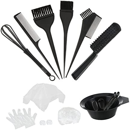 Beavorty Haarfärbe-Farbpinsel und Schüssel-Set, 12-teiliges professionelles Salon-Haarfärbe-Färbeset,Haushaltswerkzeuge Färbepinsel Haarfärbehandschuhe Haarfärbe- Friseurbedarf Haarfärbe-