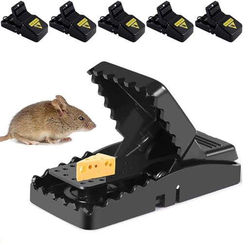 Mouse Trap, 6 Packs Reusable Mice Snap Traps for Indoors, Anti Rodent Powerful Mouse Catcher, High Sensitive Rat Trap Baited Rodent Trap That Kills Instantly, Easy Setting & Quick Killing