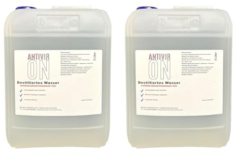 Destilliertes Wasser 10 Liter Sterilwasser chemisch reines Wasser 2x5 Liter