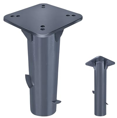 XINZI Universal Bodenplatte für Sonnenschirm und Ampelschirm Bodenhülse Metall Sonnenschirmständer Bodenanker Gartenschirm Kurbelschirm Grundplatte Schirmständer, Dunkelgrau