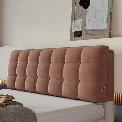 ZZYK Braun,Straps/71x23x4In,Keillesekissen Einfarbiges Bett Rückenlehne Voll Gepolstert Lendenwirbelstütze Kissenbrettbezug Wandkissen Abnehmbar Für Schlafsaal Tagesbett