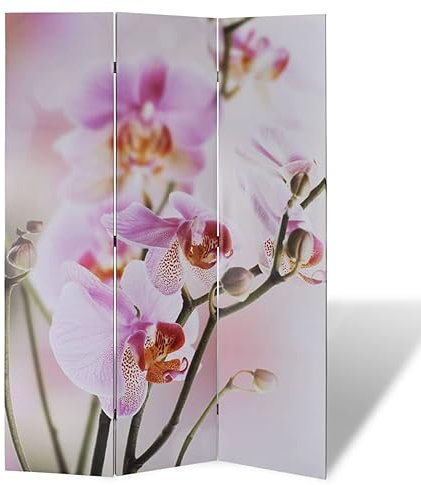 Homgoday Biombo de exterior, biombo plegable de 120 x 170 cm con impresión de flores, biombo de exterior, balcón, jardín, separador de jardín, divisor exterior