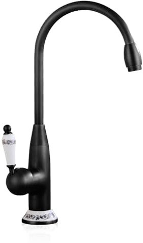 Messing-antik-warm- und kaltwasserhahn, waschbecken, spülbecken, küche, blaues und weißes Porzellan, einhand-doppelzweck-Wasserhahn, schwarz antik, schwarz antik