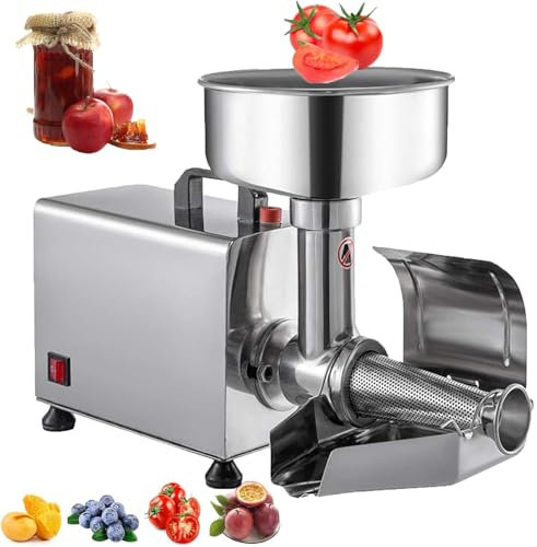 YhsPkh 370w Sauce Maker(Output: 198.4-352.7lbs/H), Tomato Strainer Machine(φ2.0mm Fine Filter Screen), Easy to Clean, For Tomato Sauce, Blueberry, Strawberry