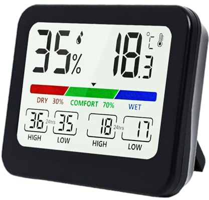 Thermometer and Humidity Meter, Digital Room Thermometer Indoor Temperature and Humidity Monitor with Comfort Display Calibration