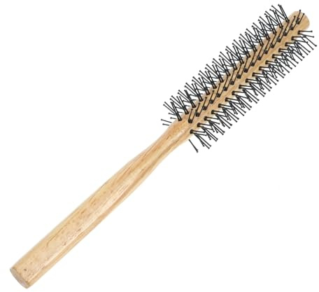 CANIGHT Wooden Roller Comb Small Round Brush Hair Brush for Blow Drying Styling