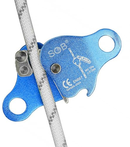 RESQT Climbing Ascender Fallschutz-Sicherungsgerät – Aluminium-Magnesium-Legierung Seilgreifklemme für Klettern, Bergsteigen, Baumpfleger, Rettung und Luftarbeiten