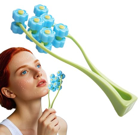Rodillo de masaje de flores en de Y, masajeador facial manual 3D para mujeres y niñas, instrumento de estiramiento de la piel, antienvejecimiento y relajación, dispositivo de belleza portátil