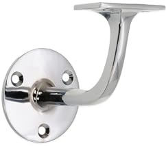 Infinity Decor Traditional Handrail Brackets Polished Chrome – Heavy Duty Wall Mounted Support Holds Banister Staircase and Railings