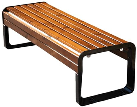 Gartenbank Metall Wetterfest Modern Einteiliger Druckguss Parkbank mit Rahmen und Beinen Aus Aluminiumguss Kann mit Dehnschrauben Befestigt Werden für Terrasse, Garten(Brown,120x50x42cm)