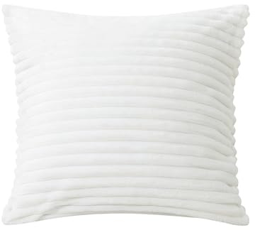 ZTYROLJ Cord Kissenbezug 80x80cm, Weiß Gestreiftes Kissenhülle, Schlafzimmer Weiche Dekorative Kissenbezüge, Zierkissenbezüge für Wohnzimmer Sofa