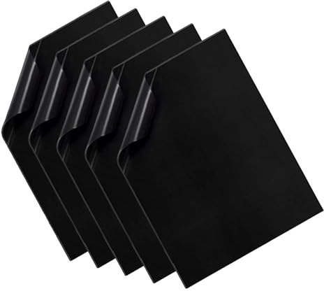 Lot de 5 tapis de cuisson en téflon épais pour barbecue - Résistants à la chaleur - Ne collent pas - Accessoire de barbecue pratique - Accessoire de barbecue essentiel