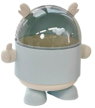 Bamboo Sea Cestino da tavolo Contenitore for rifiuti con coperchio ribaltabile - Contenitore for la scrivania for la casa(Blue)