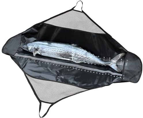 Fish Bag for Caught Fish – Waterproof Storage Sack, Fishing Gear Carrier | Foldable Measuring Bag with Ruler for Competitive Angling, Large Fish Storage Bag for Kayak Bass Fishing, Catfish and Carp