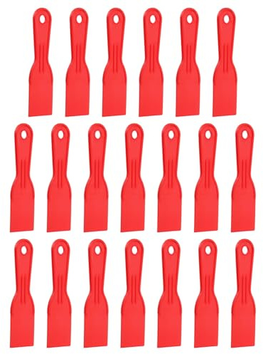 QUARKZMAN 20pcs Spatule Enduite Raclette 2 Largeur Spatule Enduite Plastique Flexible Outil Raclette Peinture Pour Taping Drywall Etalage Peinture Grattage Mur Rouge